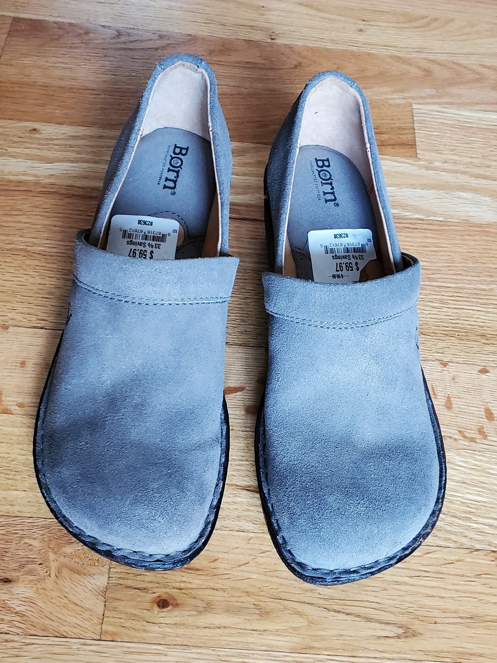Børn Grey Suede Comfort Clogs / Loafers – Size 8.5M